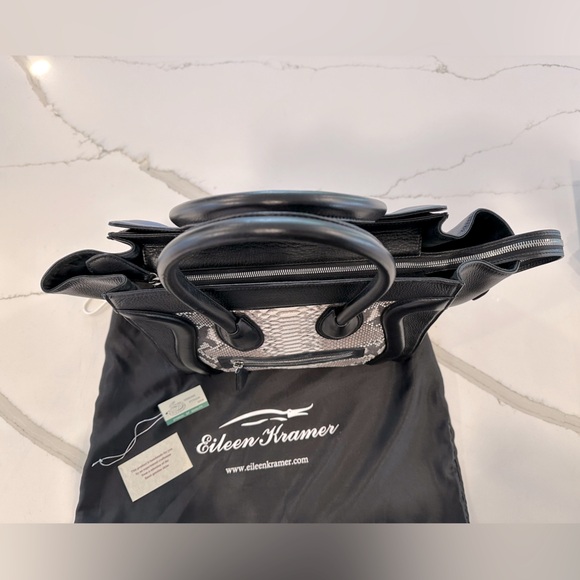 Eileen Kramer Leather and Python Handbag Purse, NWOT - Picture 4 of 14